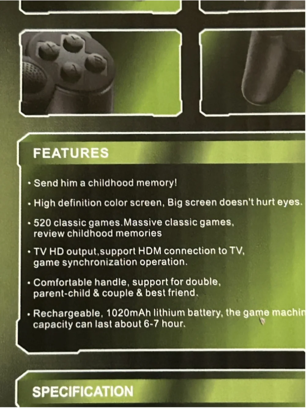 Controller Gamepad Digital Game Player S10 Gamepad Long Battery Black Wireless